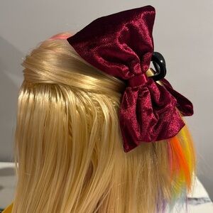 Double sided velvet bow claw clip NEW